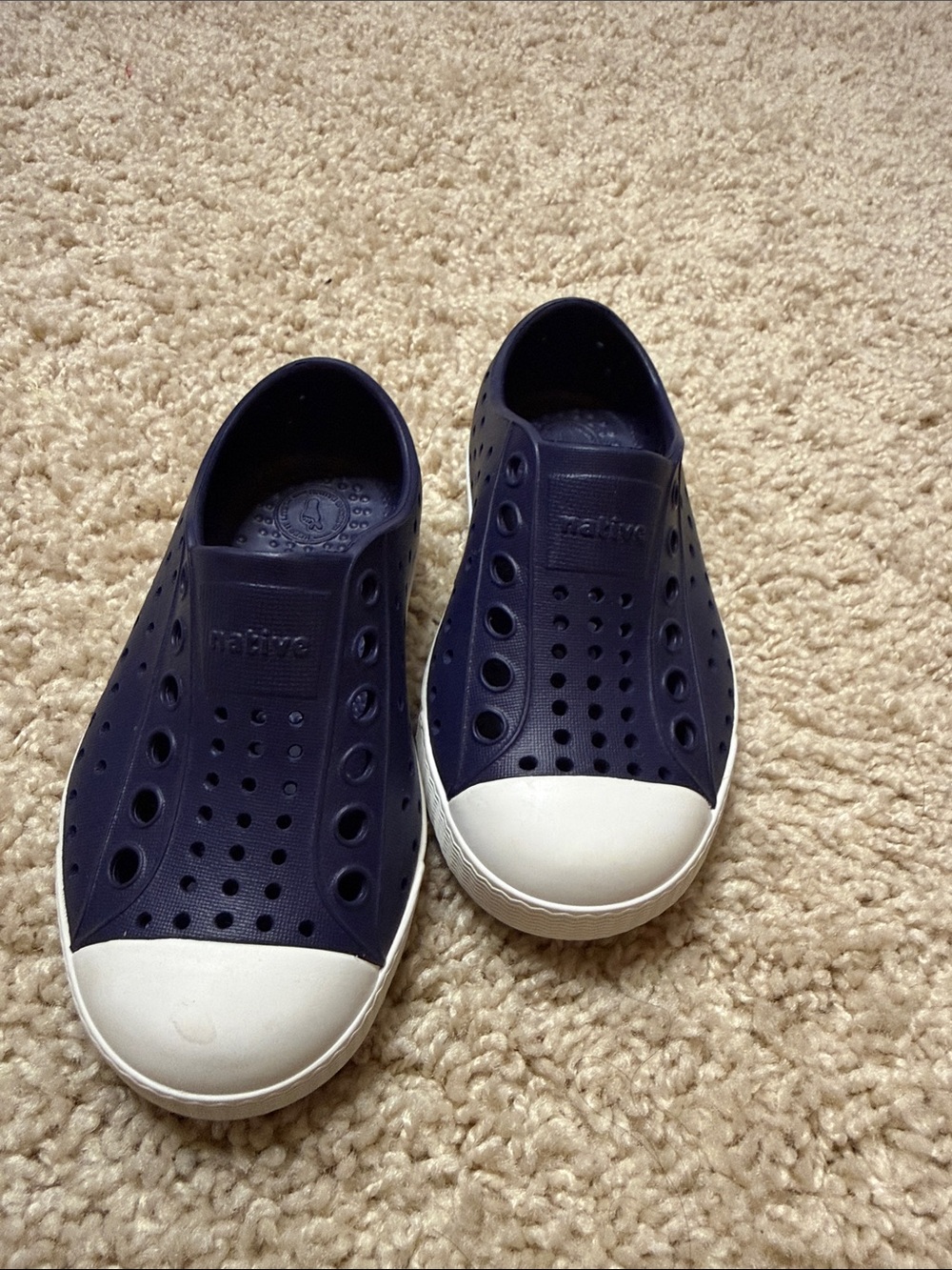 Native Kids Slip-On Water Shoes in Navy and White